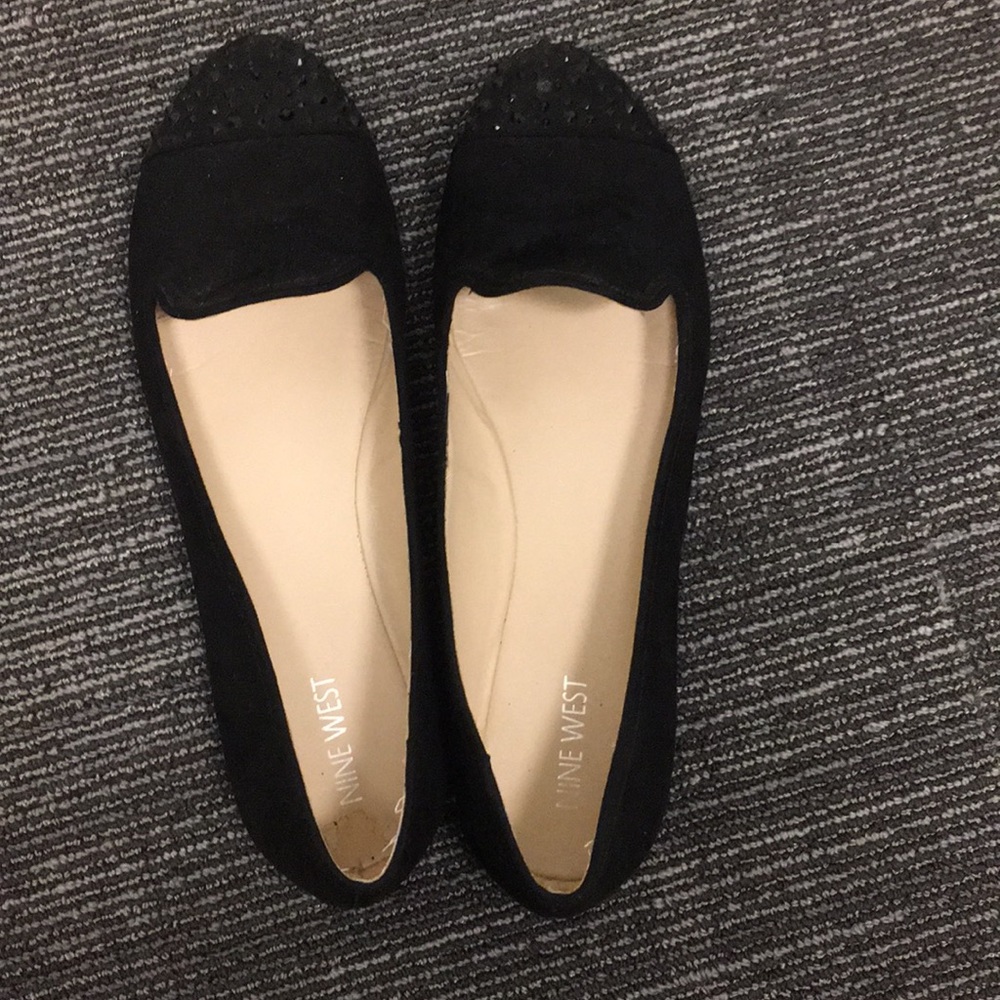 Sparkly toe black flats